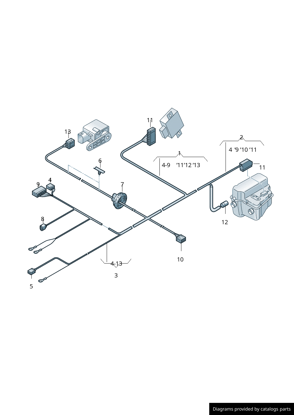 Audi Wiring Harness For SelfLevelling Suspension 4B9971289N LLLParts