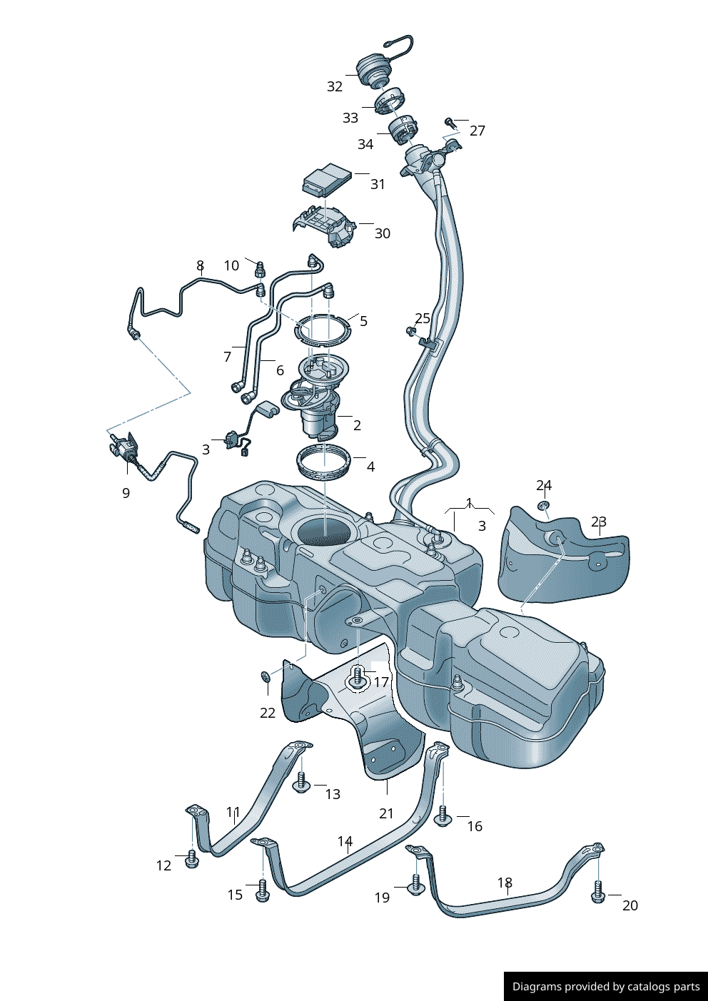 Audi Fuel Tank 4M0201060FB LLLParts