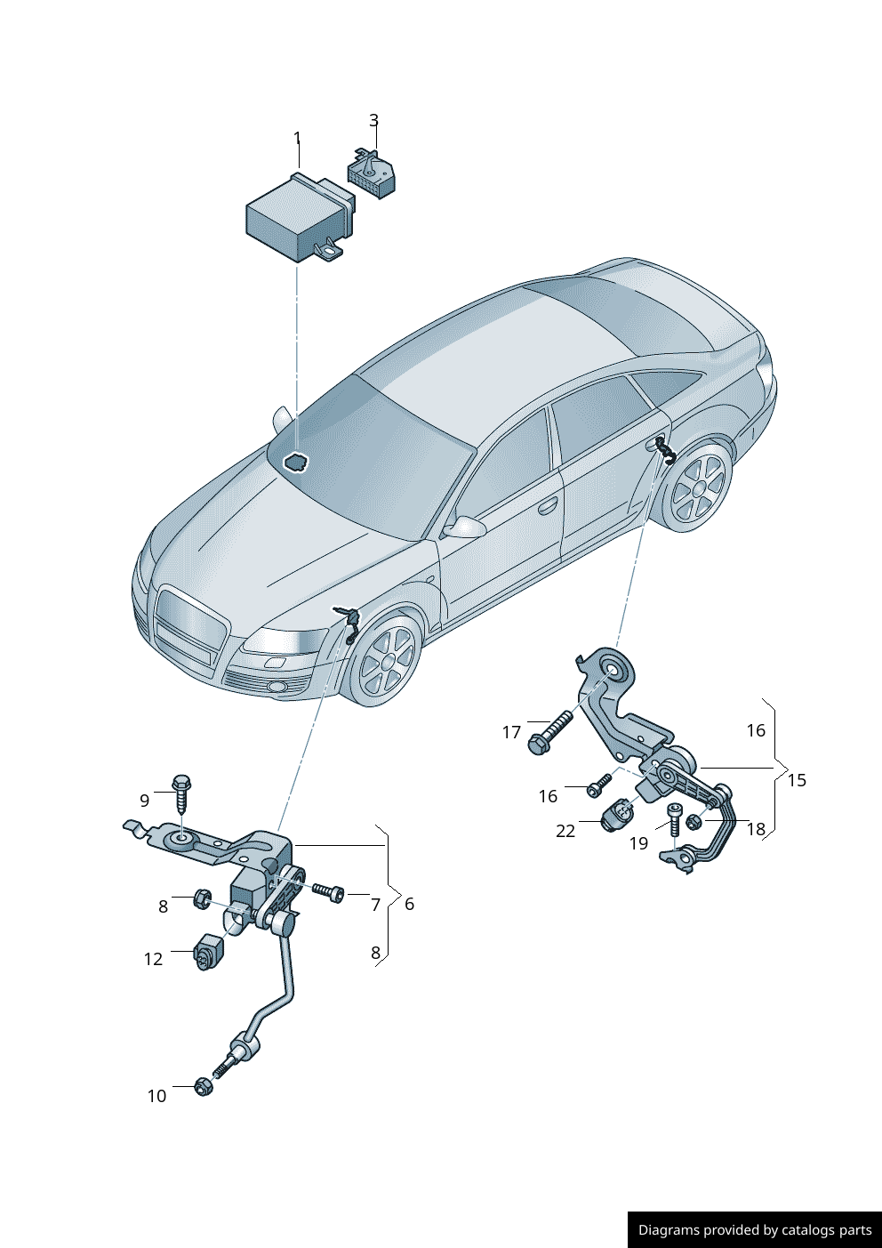 Audi Front Self Leveling Sensor for Headlight Range Control - Genuine Audi  4F0941285F - LLLParts