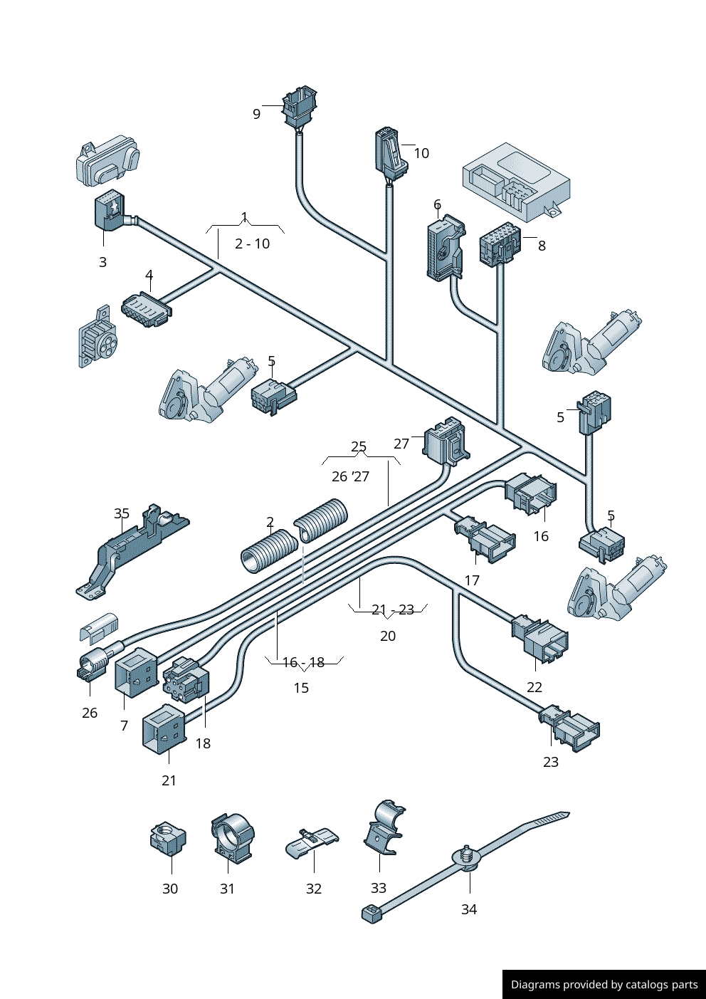 Audi Wiring Harness For Seat Belt Warning System 4F0972051A LLLParts