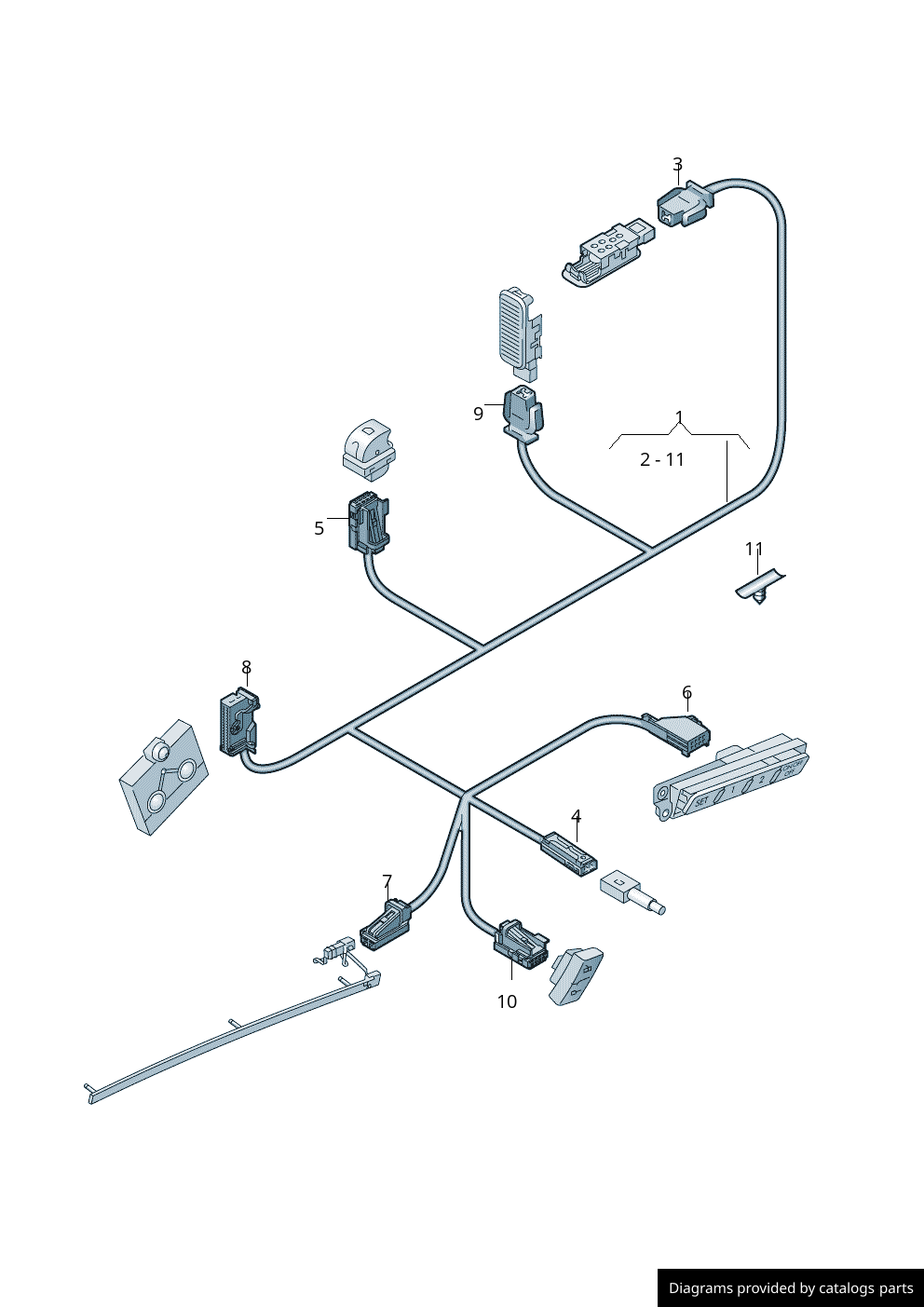 Audi Wiring Harness For DoorTrim Panel 4L0971036L LLLParts