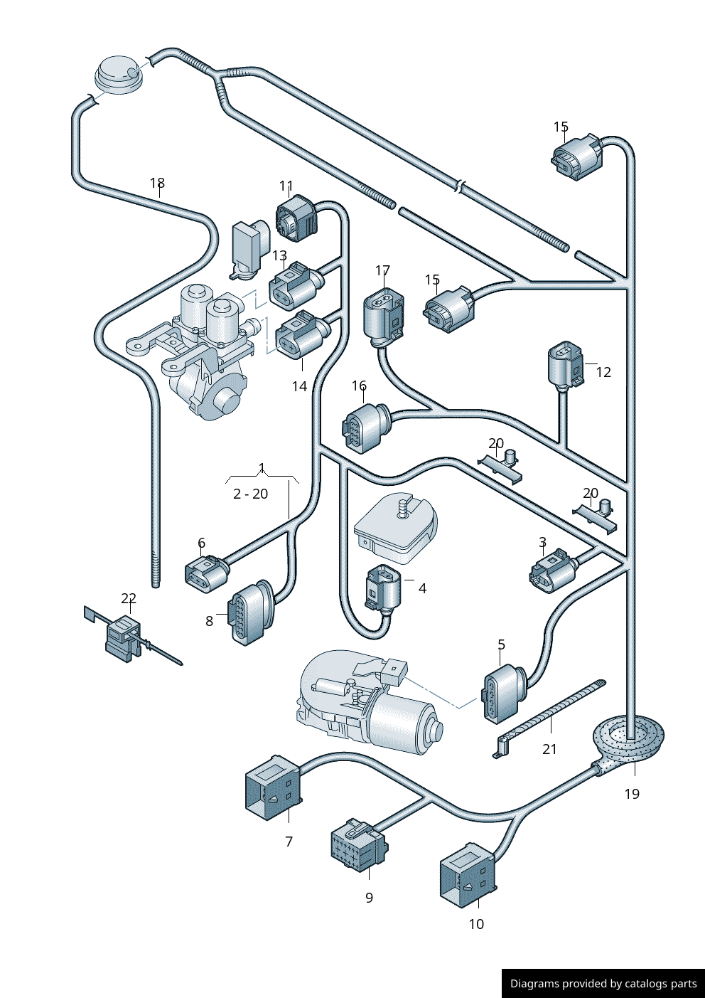 Audi Wiring Harness For Wiper Motor 4F2971271AS LLLParts