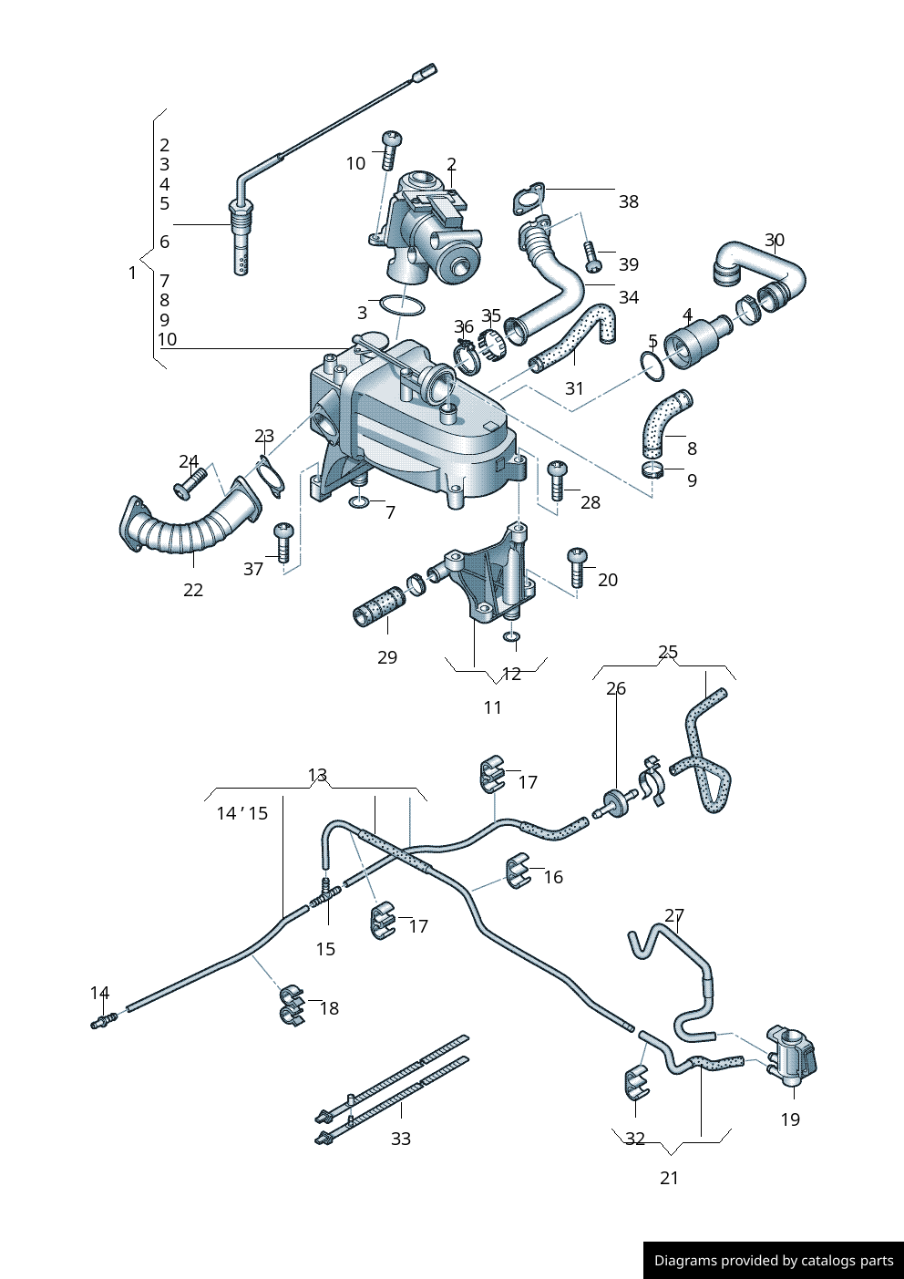 2015-2020 AUDI TT A3 ENGINE COOLANT THERMOSTAT W/ WATER PUMP 06L 121 111 M  OEM