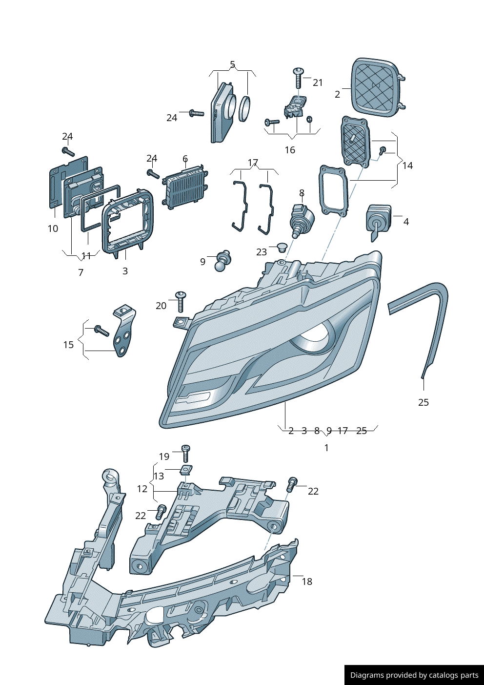 Audi Headlight Range Control Motor 8R0941293 LLLParts