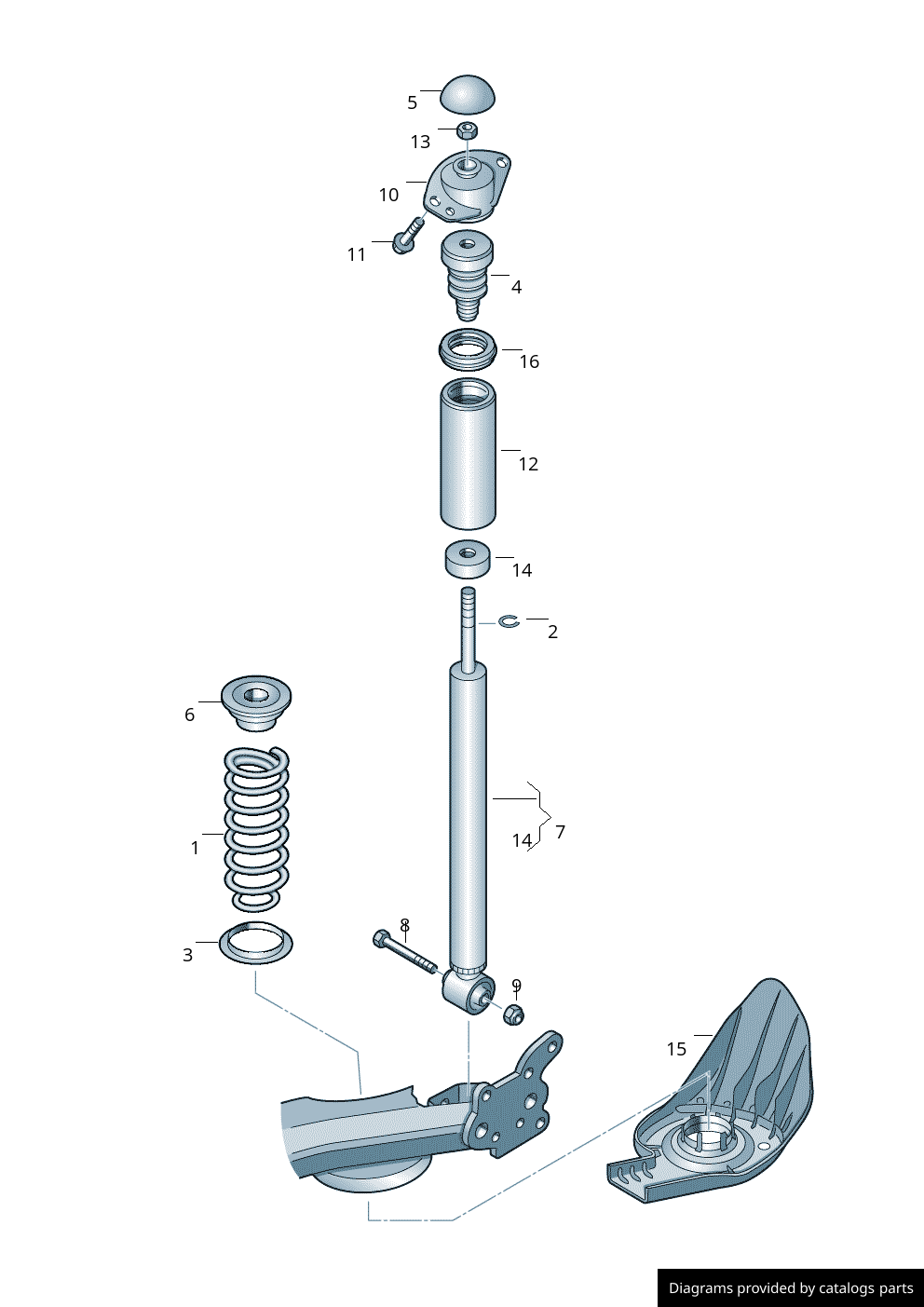 Audi Gas Shock Absorber 6R0513025J