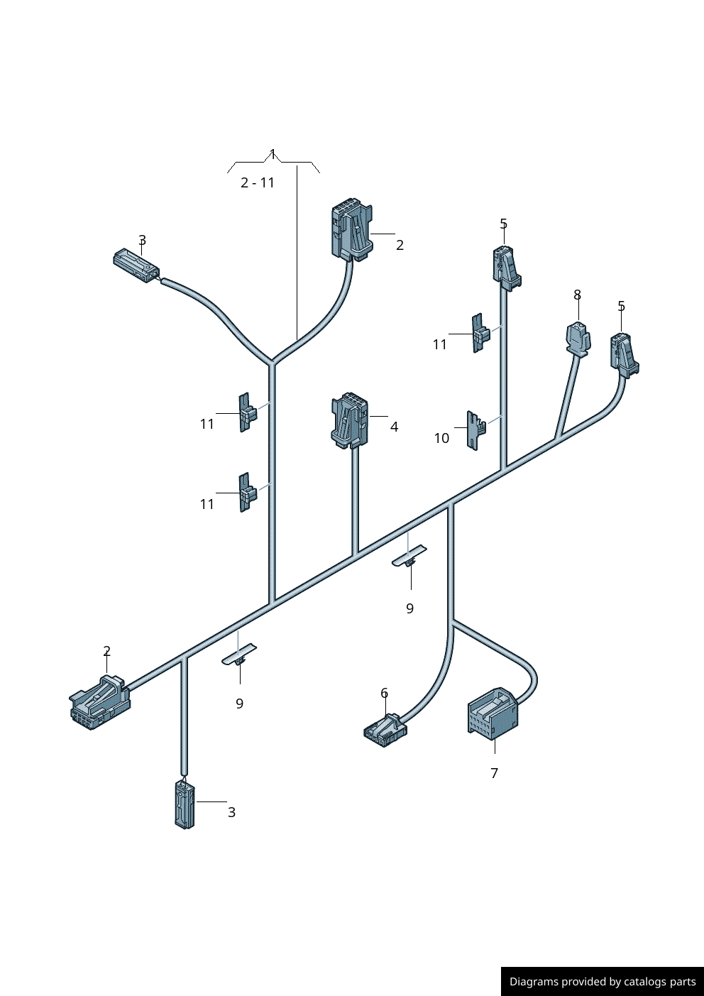 Audi Wiring Harness For DoorTrim Panel 4G8971693F LLLParts