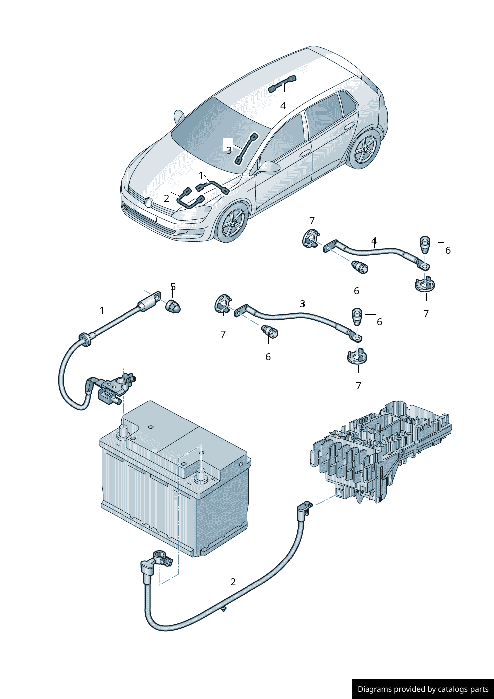 Volkswagen / Audi Earth Cable For Battery 5QE971237M - LLLParts