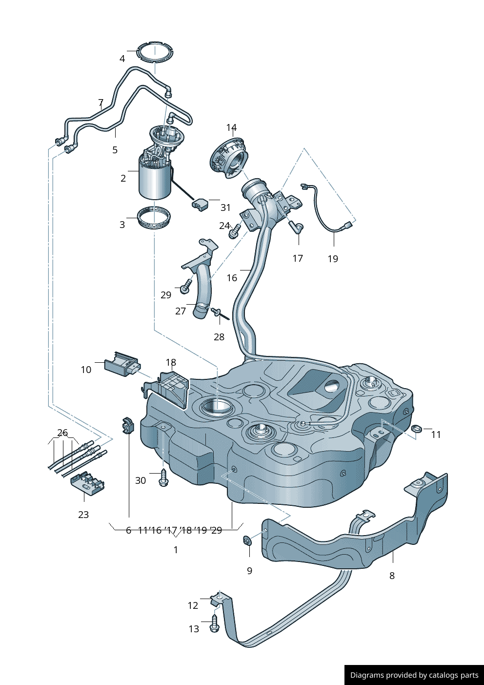 Audi Fuel Tank 8S0201060Q LLLParts