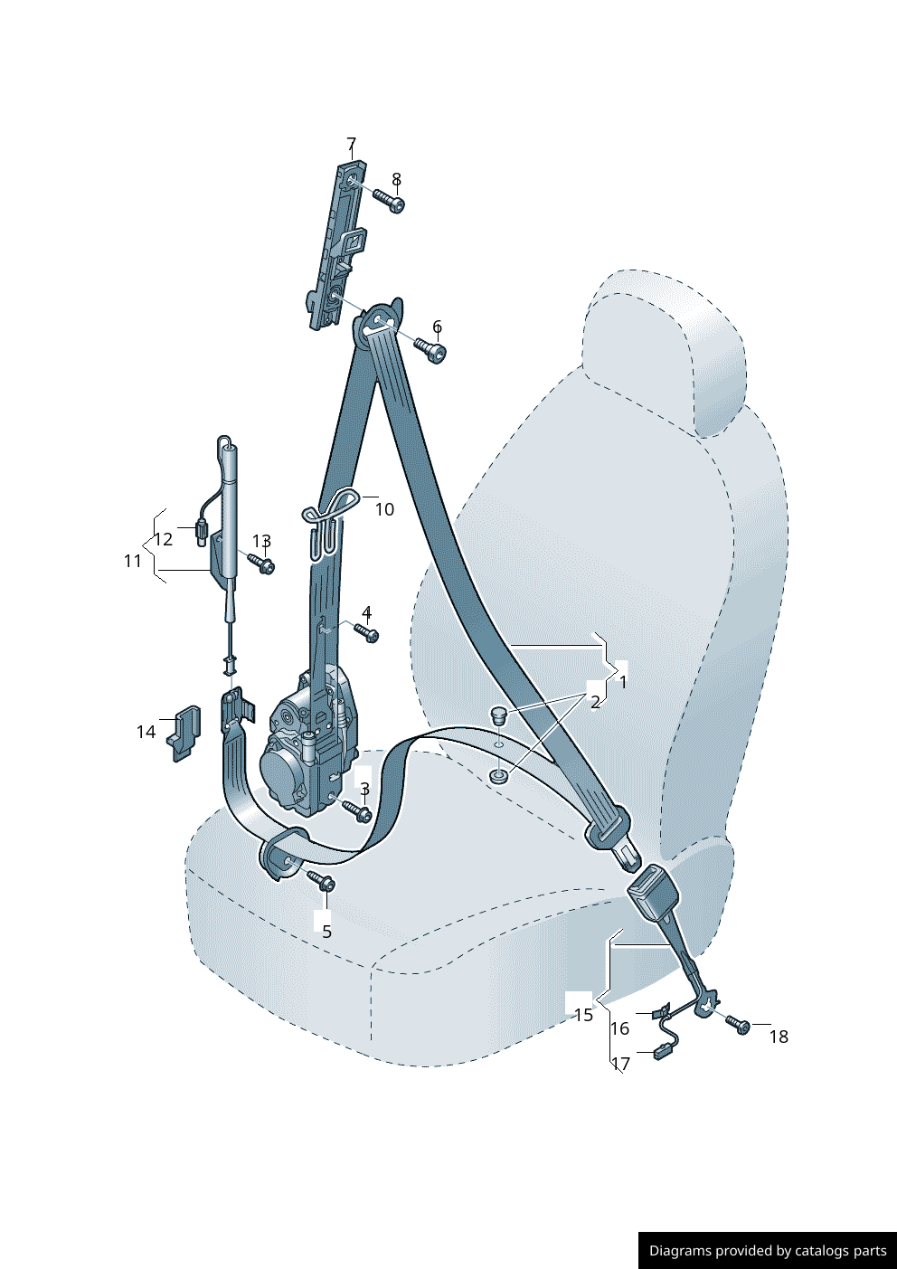 Audi Seat Belt Guide 80A857817 LLLParts