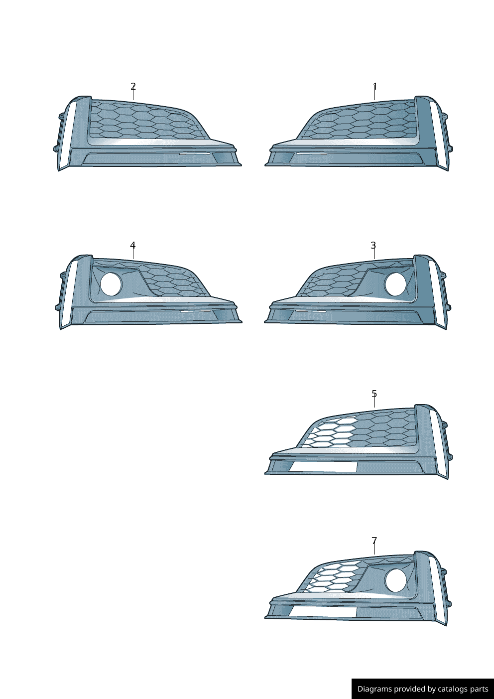 Audi Front Bumper O/S Right Air Vent Grill Genuine Audi 8W6807682KRU6 LLLParts
