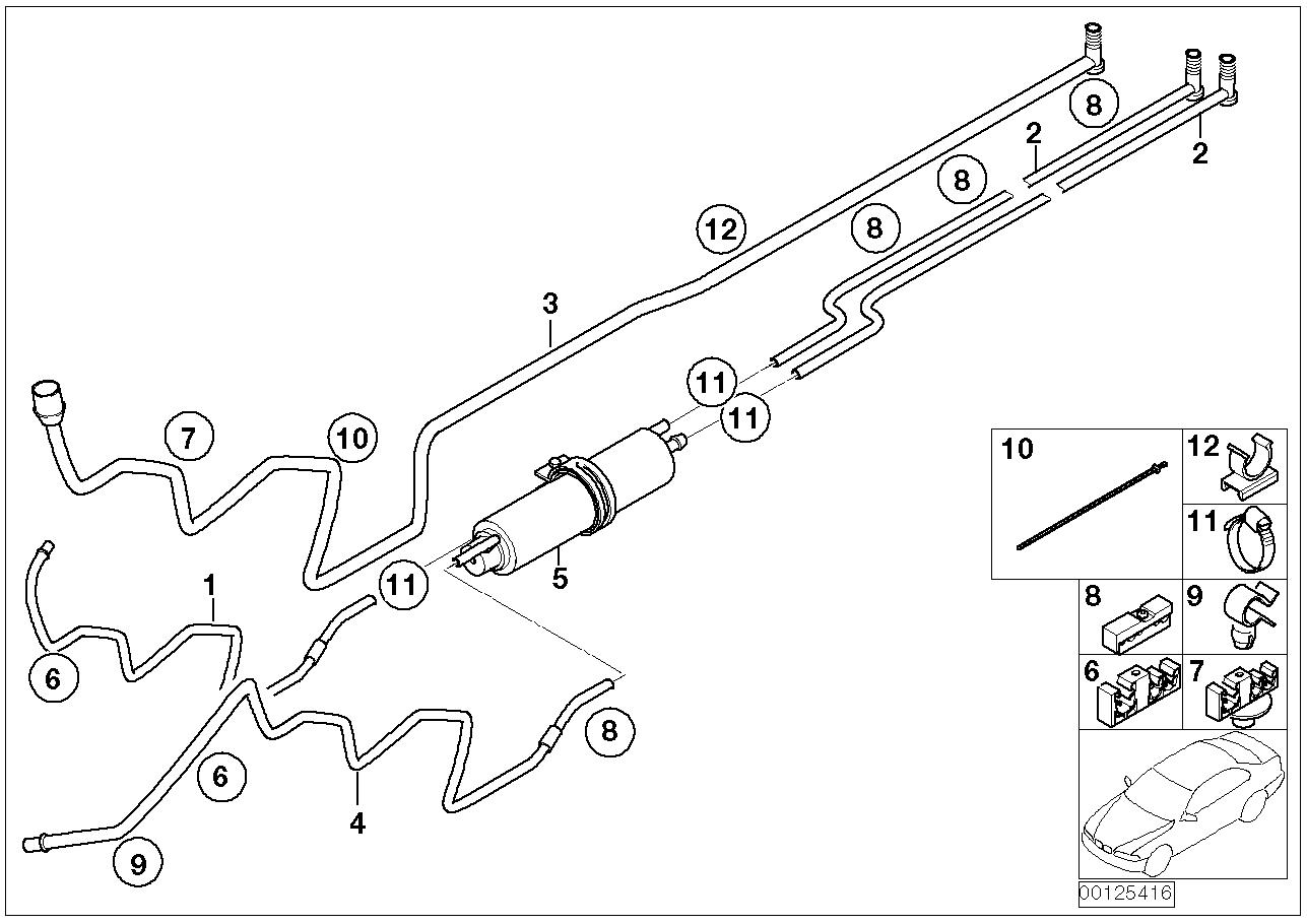 BMW Fuel Line, Rear Long 16127177209 LLLParts