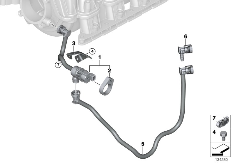 BMW Fuel Tank Breather Line 13907530974 LLLParts