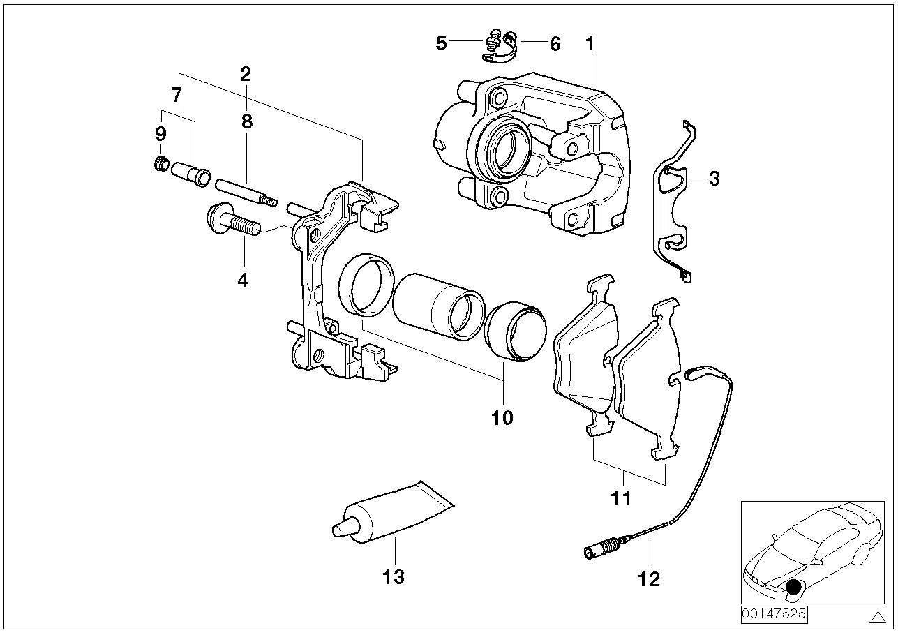 BMW Repair Kit, Brake Pads Asbestos-Free 34116761278