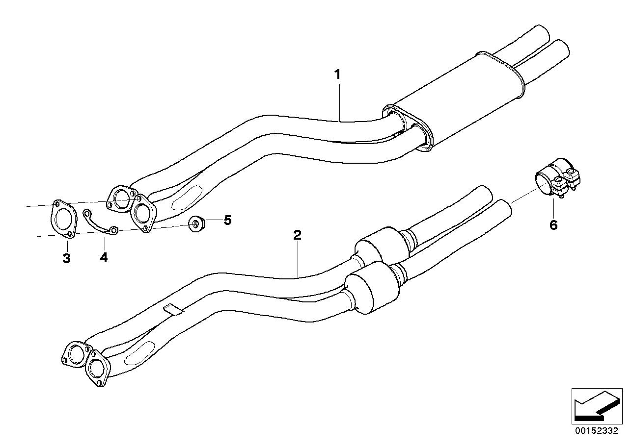 BMW Exhaust Pipes With Primary Silencer 18107547103 LLLParts