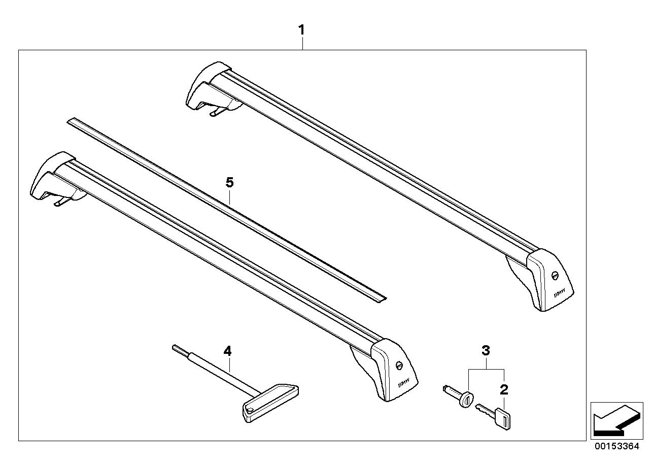 BMW Roof Rack Base Bars Genuine BMW 82710404320