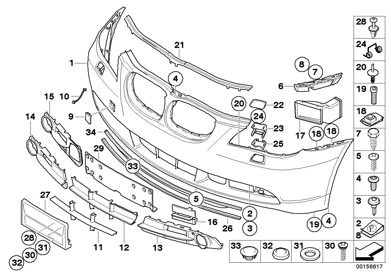 BMW Front Center Bumper Grille Grid - Genuine BMW 51117033702 ...