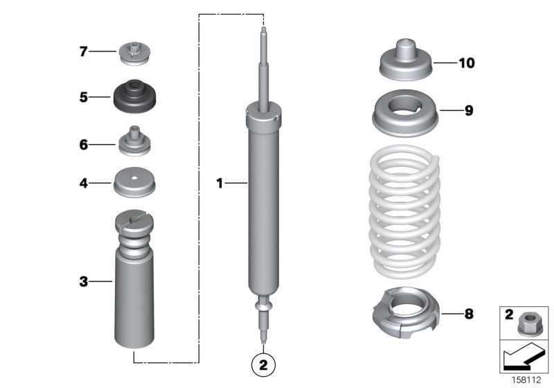 Genuine BMW 33506767010 Shock Absorber Mount; Rear Upper; Center Section;  Sealing Grommet - BMW