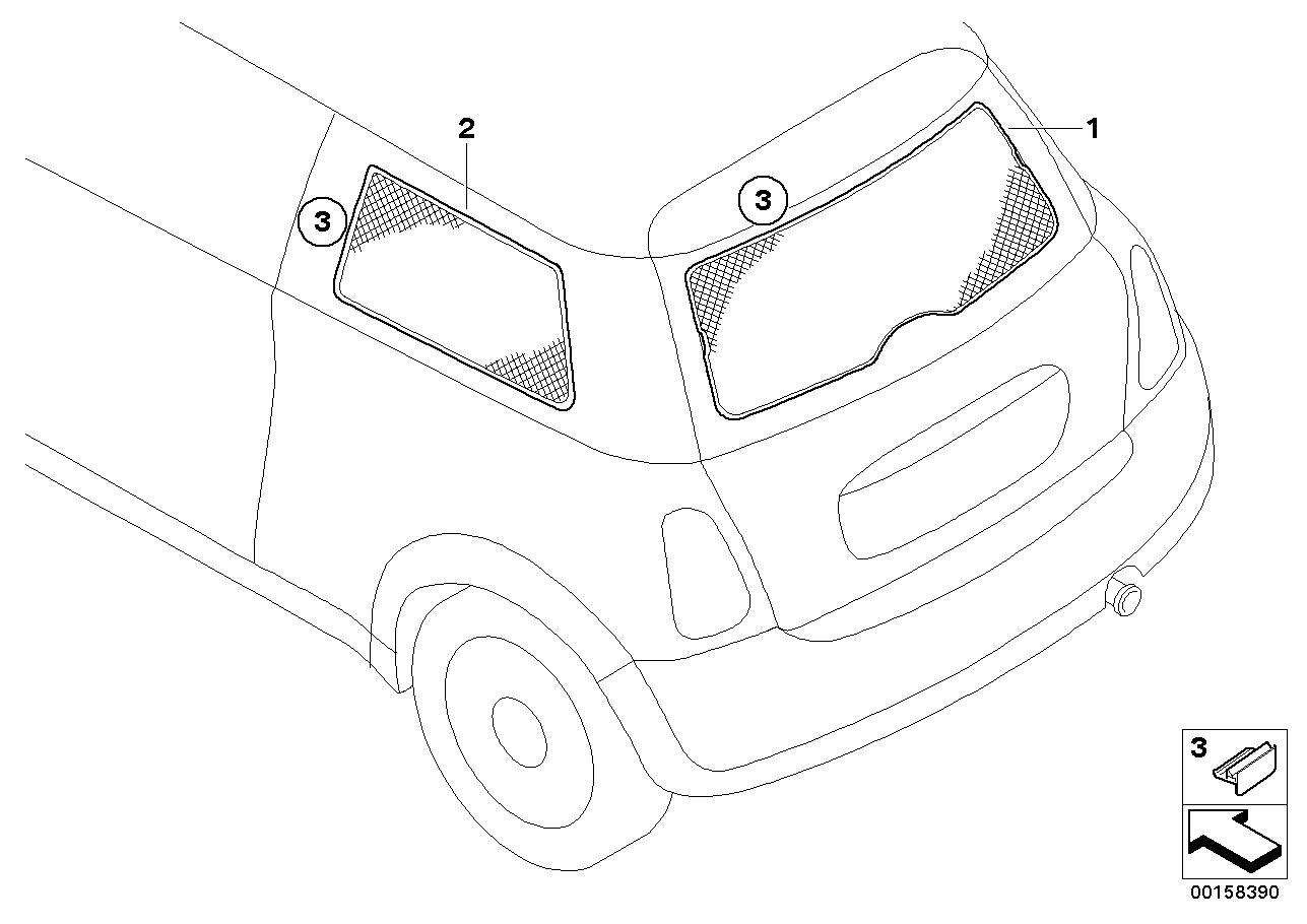 Mini Sun Blind, Side Windows 51460413977 - LLLParts