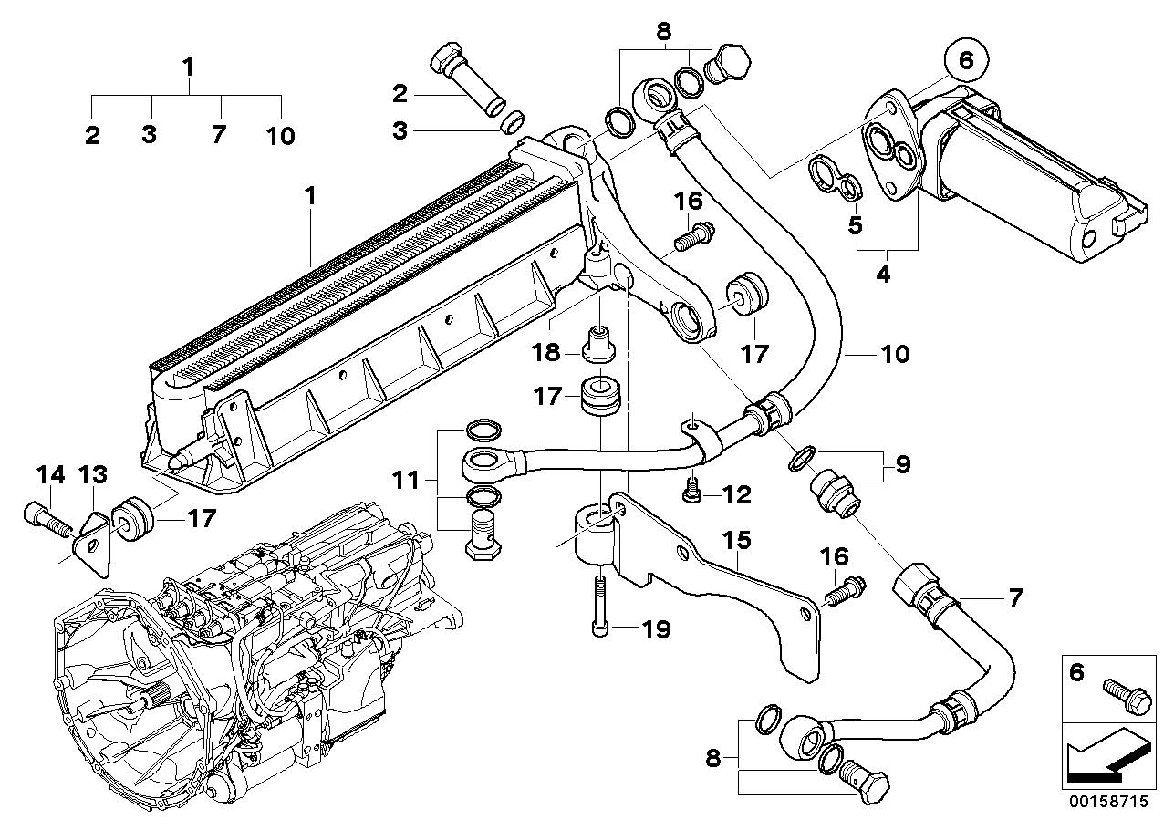 BMW Transmission Oil Cooler Line, Return 17222283113 LLLParts