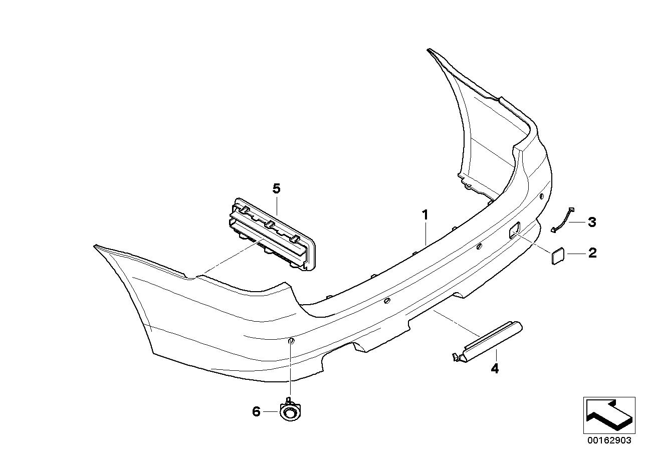 BMW Rear Bumper Trim Primed Genuine BMW 51127184750 LLLParts