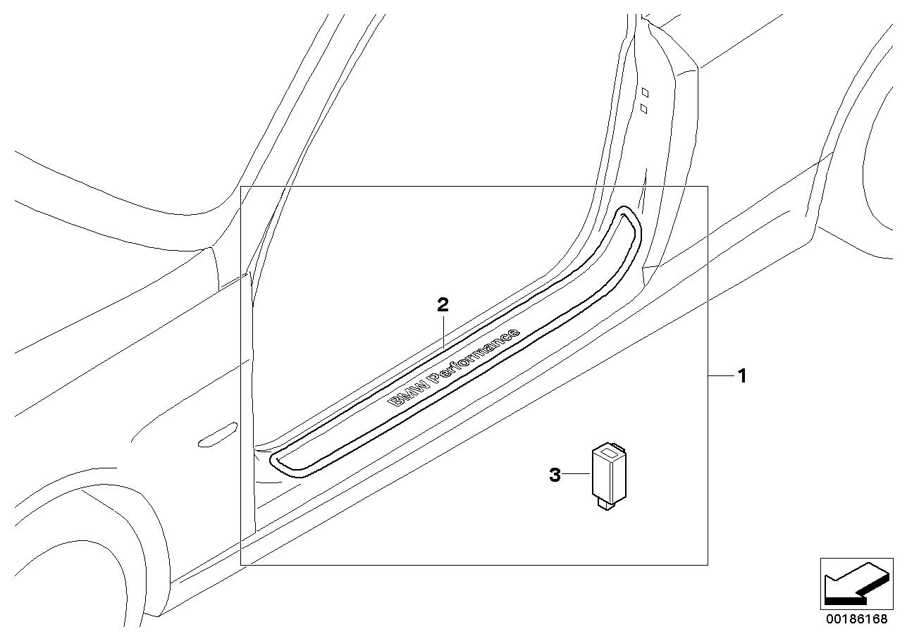 BMW Illuminated Door Sill Strip Retrofit Kit 51472151833 LLLParts