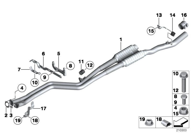 BMW Exhaust Pipes With Primary Silencer 18307639097 LLLParts