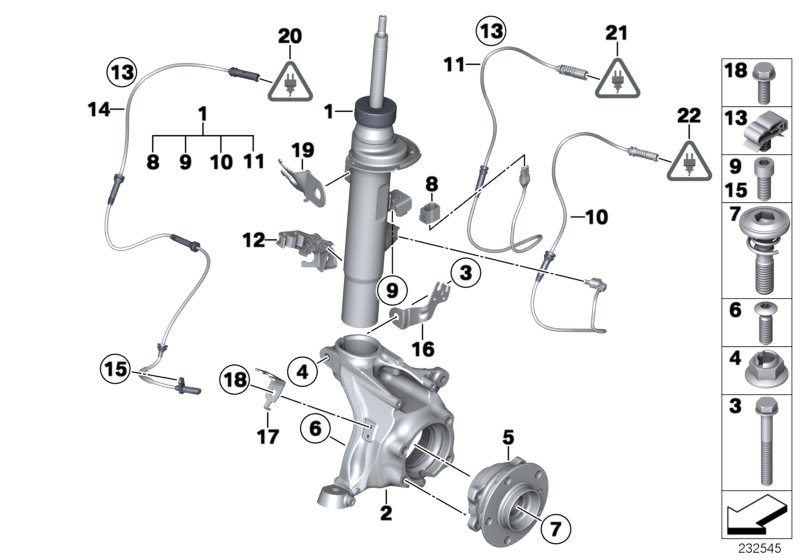 BMW ABS Sensor Genuine BMW 34526869292 LLLParts