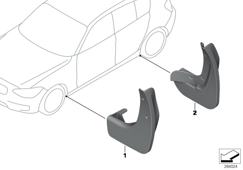 BMW Set Mud Flaps Rear 82162211821 LLLParts