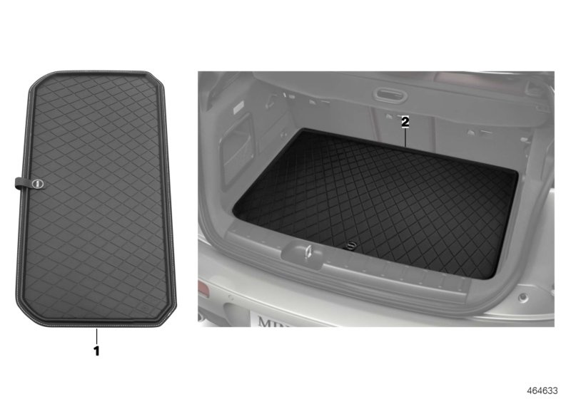 Mini Fitted Luggage Compartment Mat Black Genuine Mini 51472408527