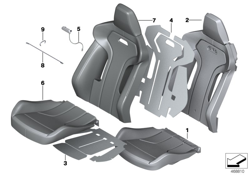 BMW Leather Cover Sport Backrest Left 52108069549 - LLLParts