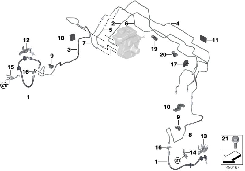 BMW PipeIntegrated Brake System 34306894001 LLLParts