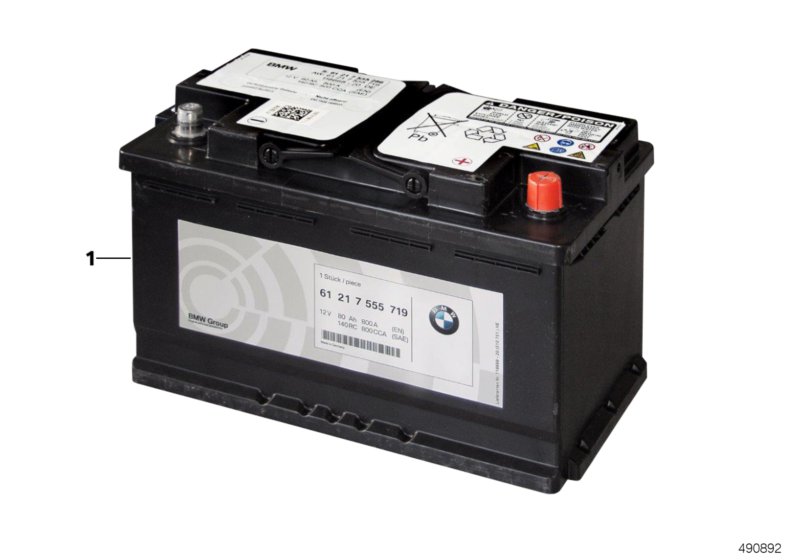 AGM battery original BMW 80AH 61217555719 61 21 7 555 719 7555719