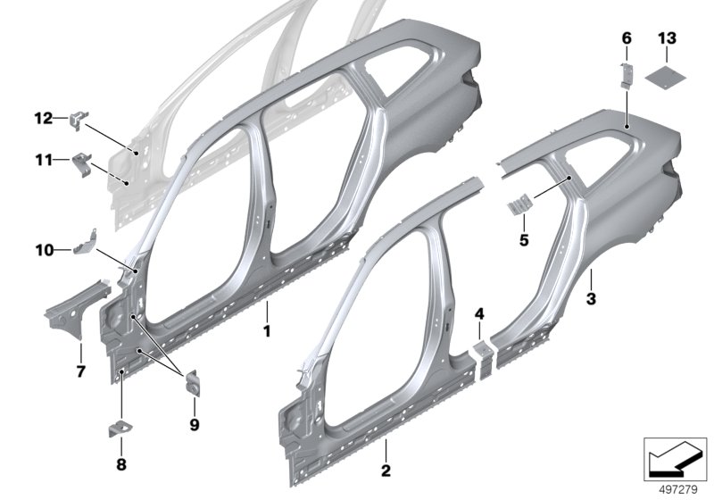 BMW Body-Side Frame Right 41007487376 - LLLParts