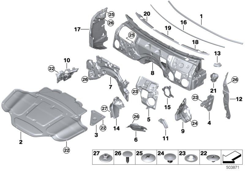 BMW Sound Insulation, Spring Strut, Left 51487492423 - LLLParts