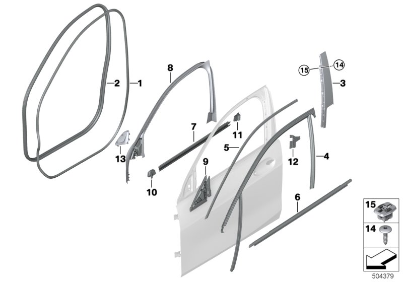 BMW Channel Cover,Exterior,Door, Front Right 51337473998 - LLLParts