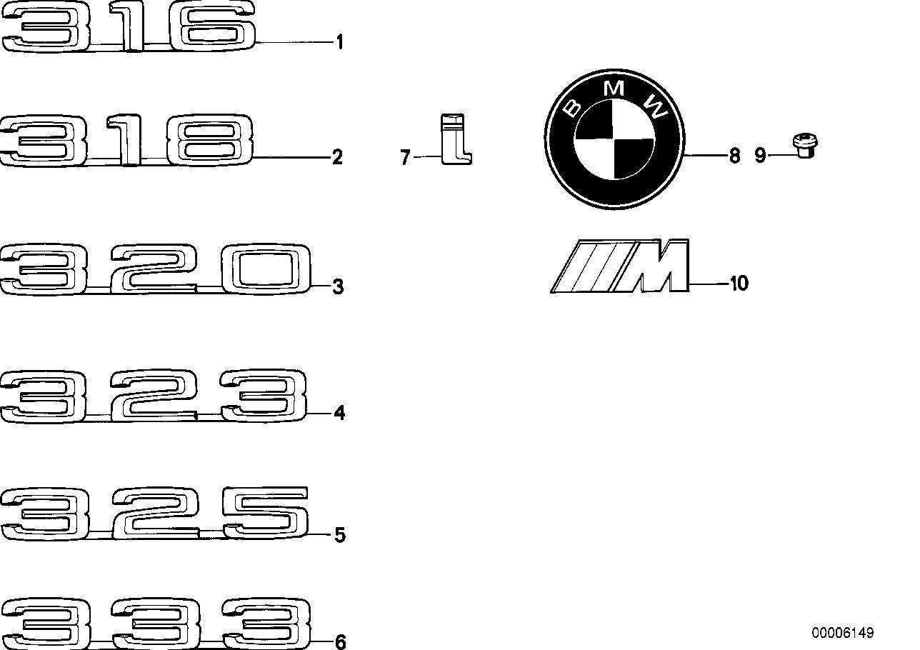 Genuine BMW E12 E21 Rear Trunk Lid I Emblem Badge Logo Sign OEM 51141916137