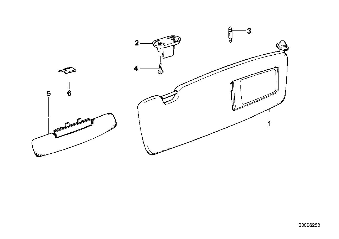BMW Sun Visor, Illuminated, Right 51168145586 LLLParts