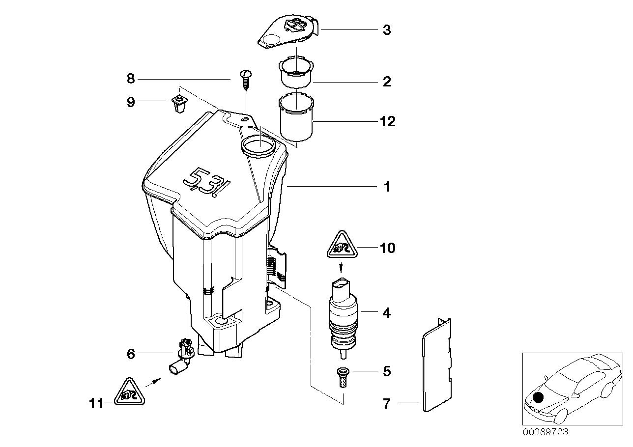 BMW Windshield Washer Fluid Container Genuine BMW 61667007970 LLLParts