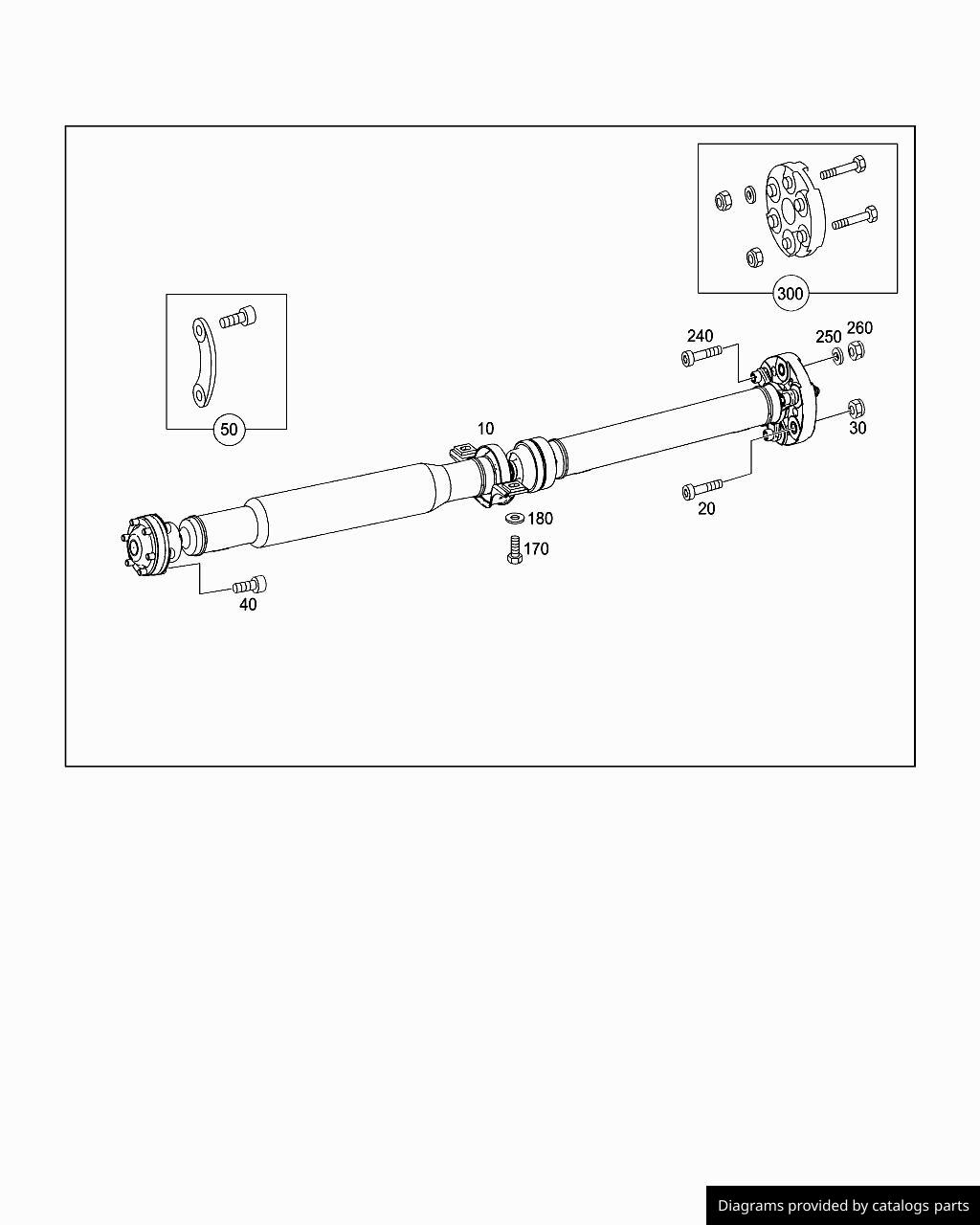 Mercedes Benz Propeller Shaft, Complete A1664107506 LLLParts