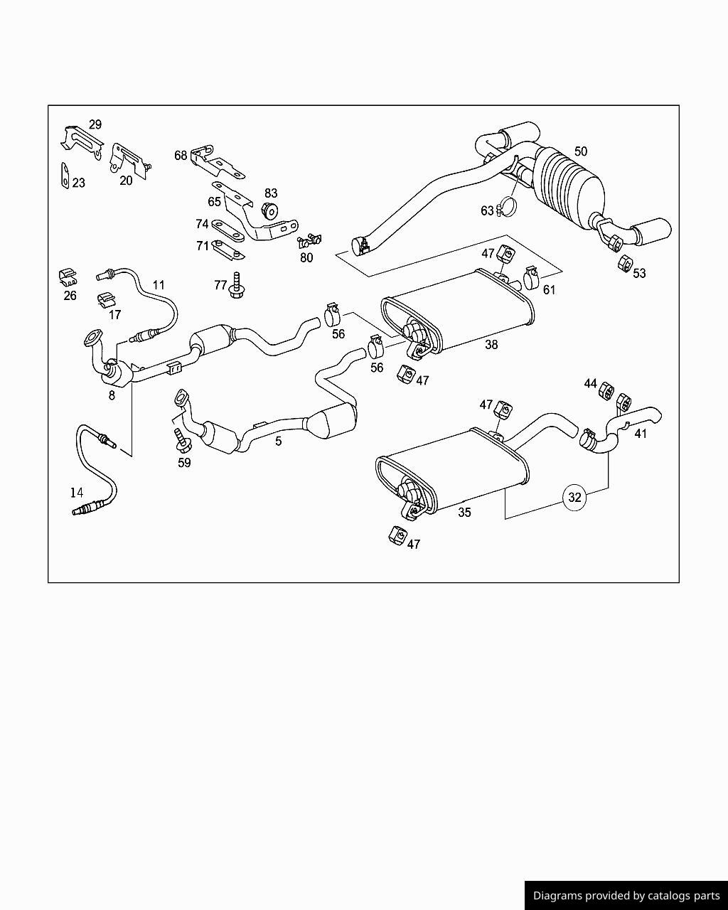 Mercedes Benz Catalytic Converter Sys. A1634900836 LLLParts