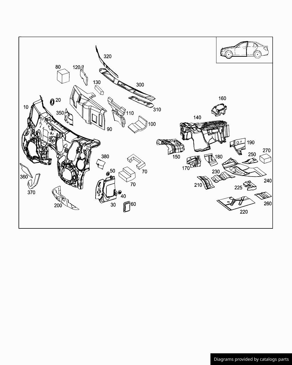 Mercedes Benz Damping, Firewall A2136828701 LLLParts