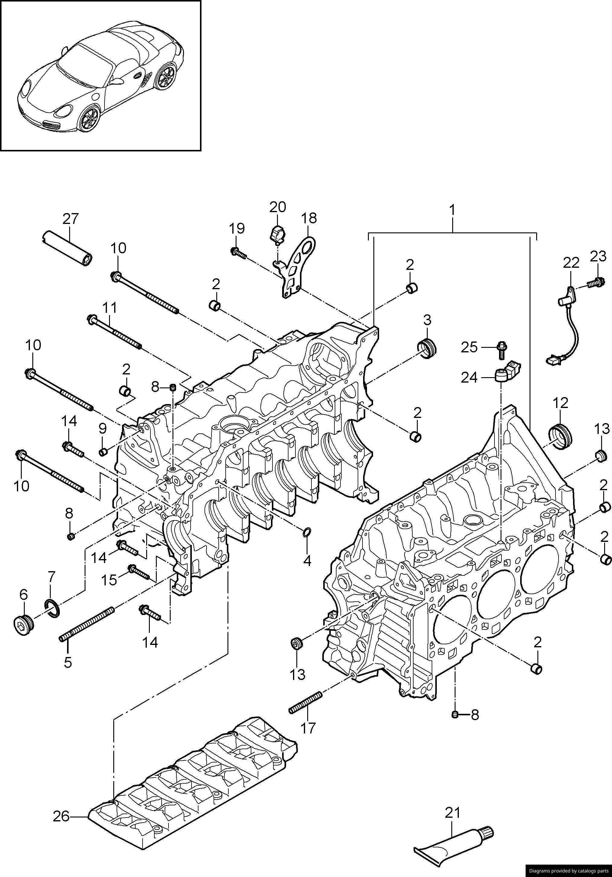 Porsche Crankcase Housing 9A110193400 LLLParts