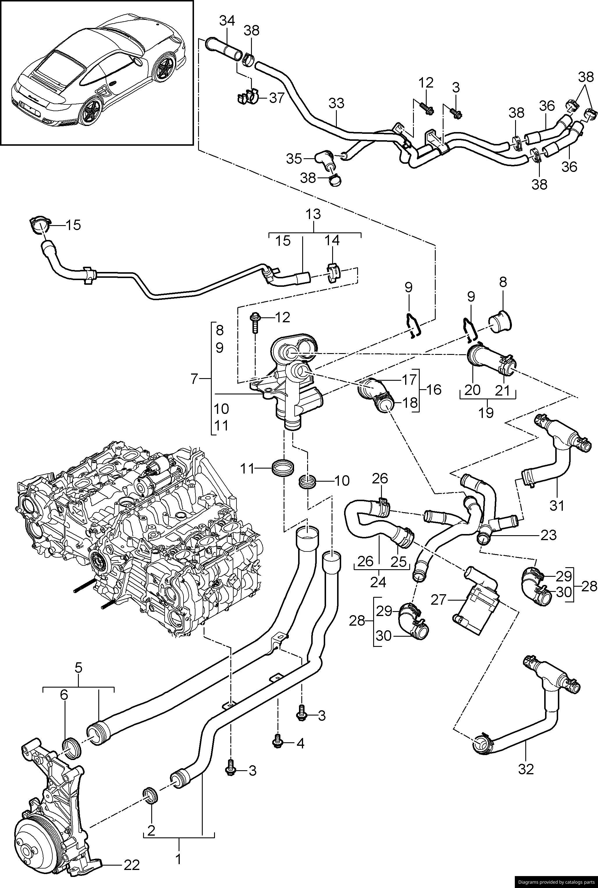 Porsche Molded Hose 9A110660872 LLLParts