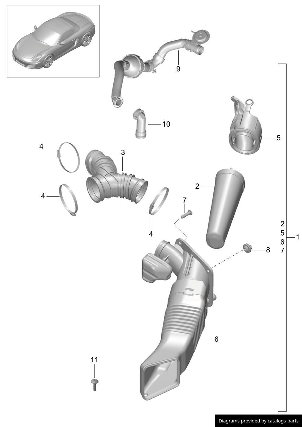 Porsche Air Filter Housing 98111021203 LLLParts