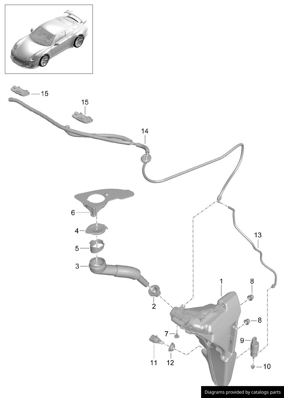 Porsche Fluid Reservoir 99152870590 LLLParts
