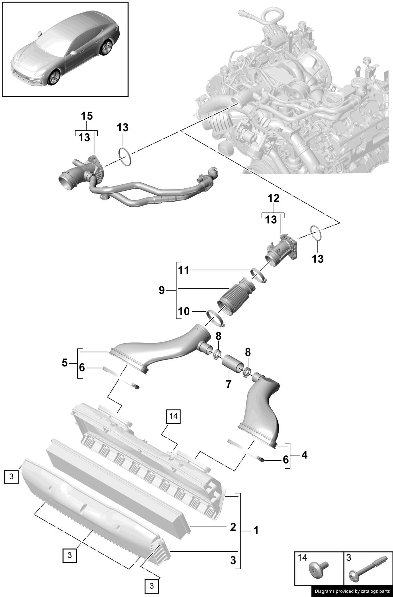 Porsche Intake Air Duct 971129533C LLLParts