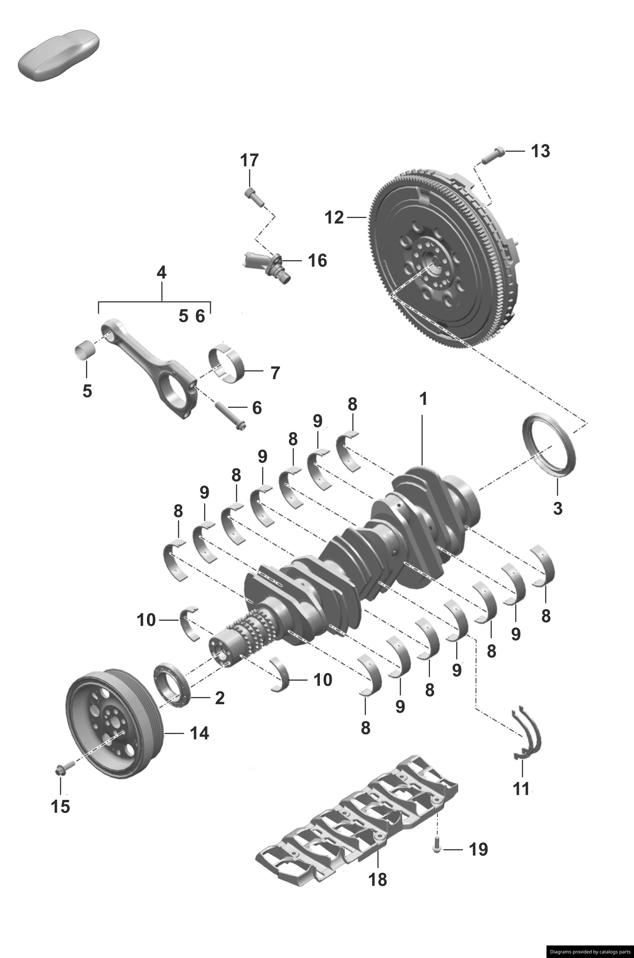 Porsche Crankshaft 0PB105021A LLLParts