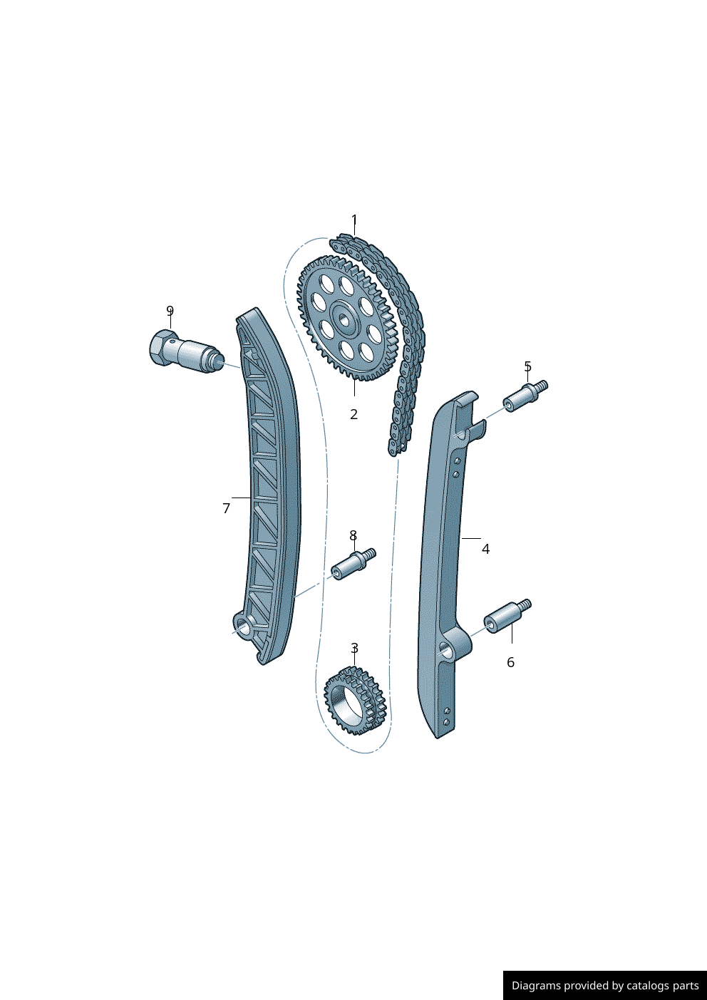 Volkswagen / Seat Repair Set For Timing Chain 03F198229 LLLParts