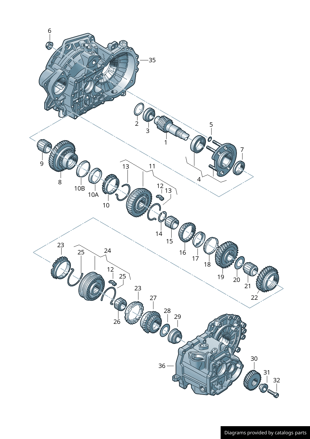 1/2 Synchronizing Hub Gear for  VW Audi Cordoba Octavia 5 Speed Manual Gearbox 