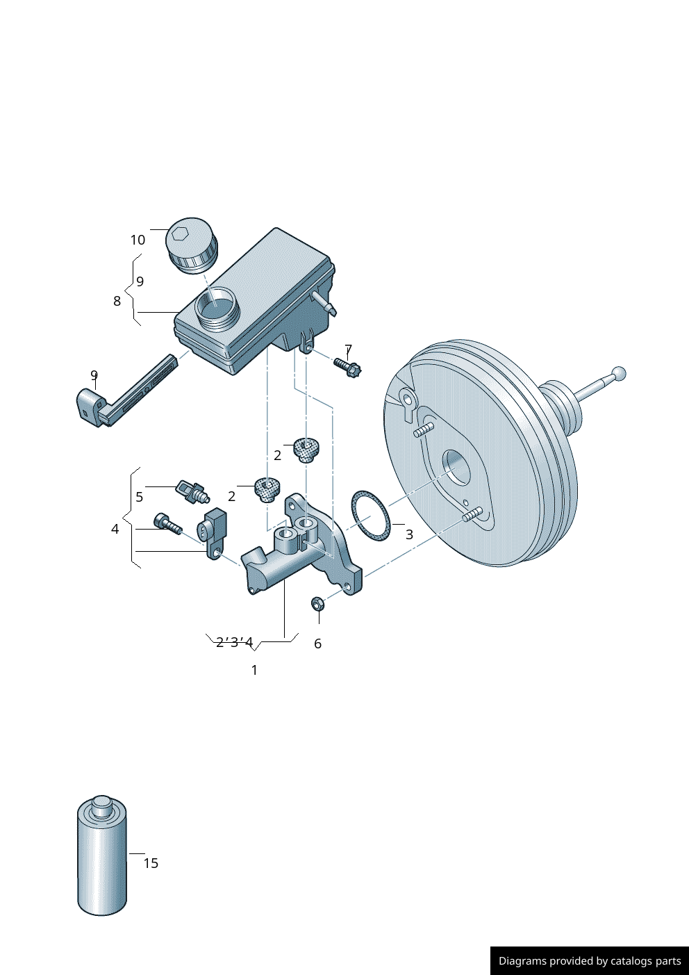 Volkswagen / Skoda Tandem Brake Master Cylinder 1S1611019D LLLParts